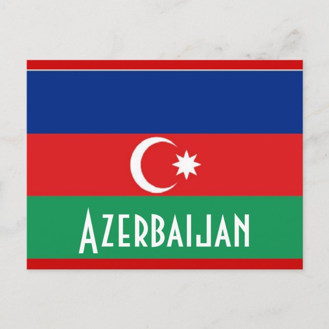 cartão postal da bandeira do Azerbaijão (Frente)