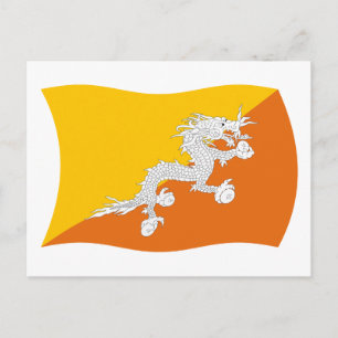Cartão Postal da Bandeira do Butão
