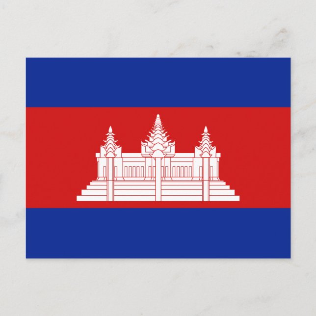 Cartão postal da bandeira do Camboja (Frente)
