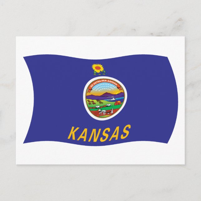 Cartão Postal da Bandeira do Kansas (Frente)