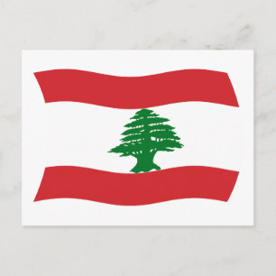 Cartão Postal da Bandeira do Líbano