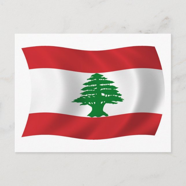 Cartão Postal da Bandeira do Líbano (Frente)