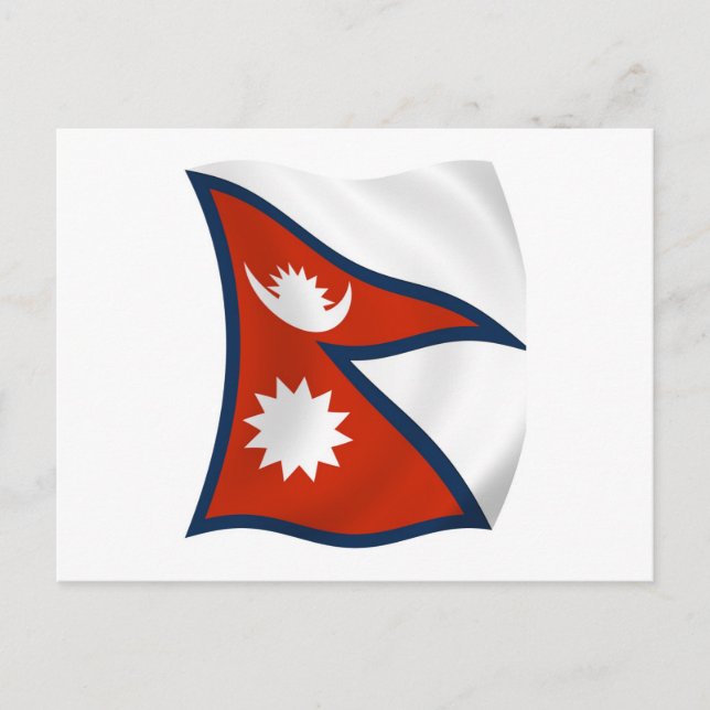 Cartão Postal da Bandeira do Nepal (Frente)