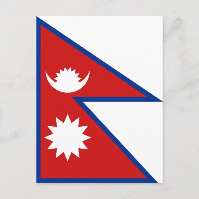 Cartão Postal da Bandeira do Nepal (Frente)