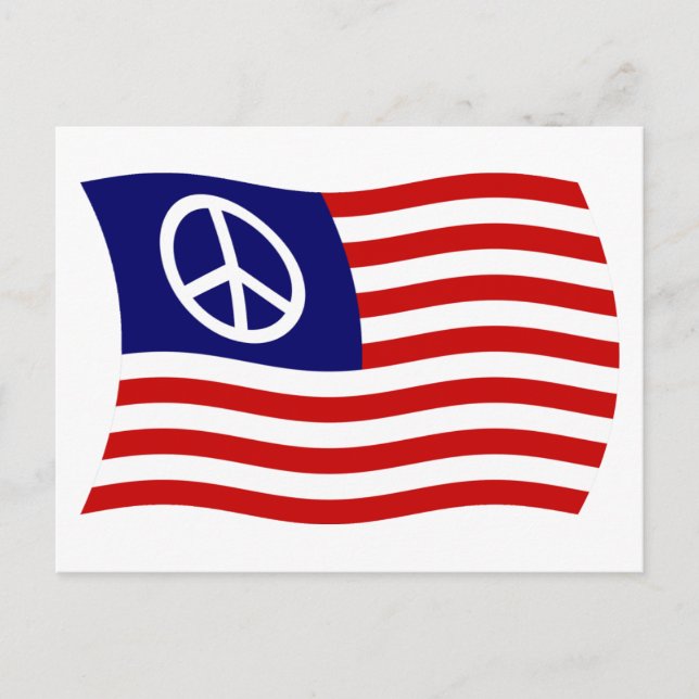 Cartão Postal da Bandeira do Sinal de Paz dos EUA (Frente)