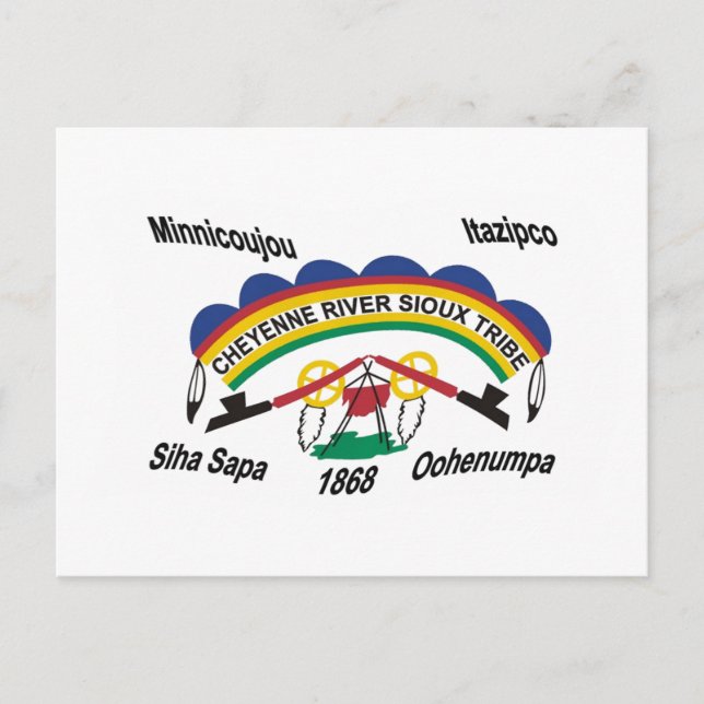 Cartão Postal da Bandeira do Sioux do Rio Cheyenne (Frente)