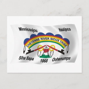 Cartão Postal da Bandeira do Sioux do Rio Cheyenne