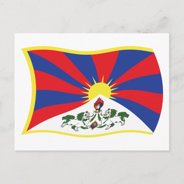 Cartão Postal da Bandeira do Tibete (Frente)