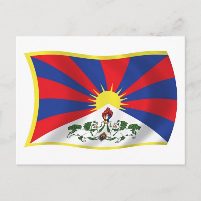 Cartão Postal da Bandeira do Tibete (Frente)