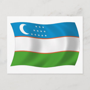 Cartão Postal da Bandeira do Uzbequistão