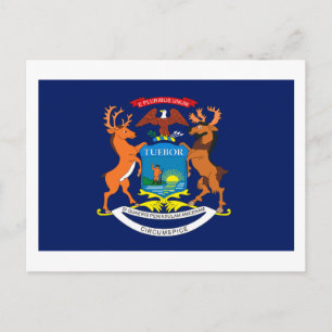Cartão postal da bandeira Michigan