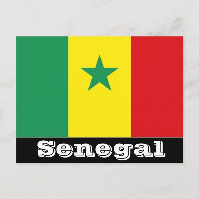Cartão postal da bandeira Senegal (Frente)