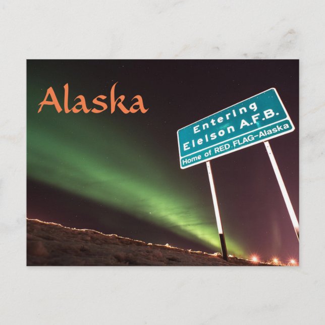 Cartão postal da Base Aérea de Eielson Alaska (Frente)