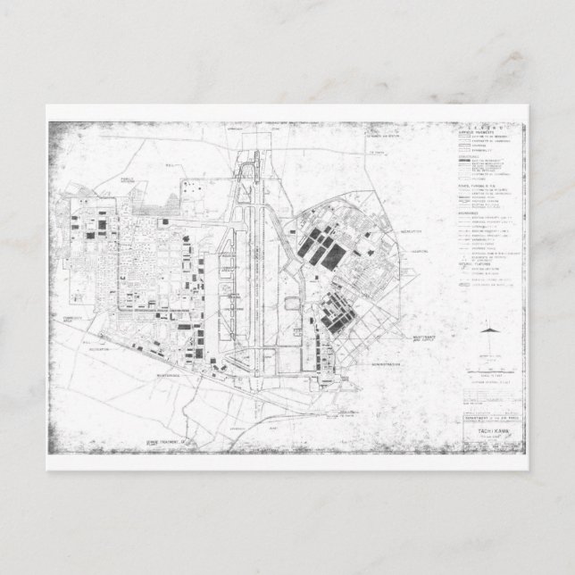 cartão postal da base aérea tachikawa japan 1945-1 (Frente)