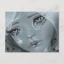 Cartão postal da boneca cara de estrela caída