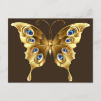 cartão postal da borboleta dourada