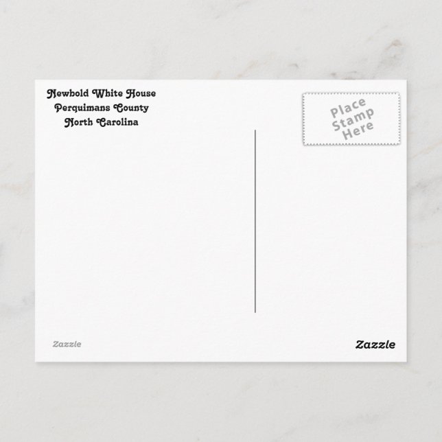 Cartão postal da Casa Newbold White (Verso)
