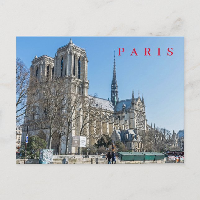 Cartão postal da Catedral de Paris Notre Dame (Frente)