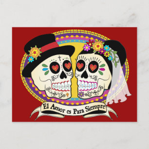 Cartão postal da caveira de açúcar Los Novios (esp