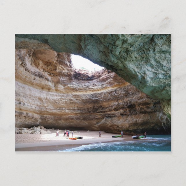 Cartão postal da cena costeira do Poço Partido Far (Frente)