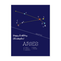 Cartão Postal da Constelação Zodiacal Áries