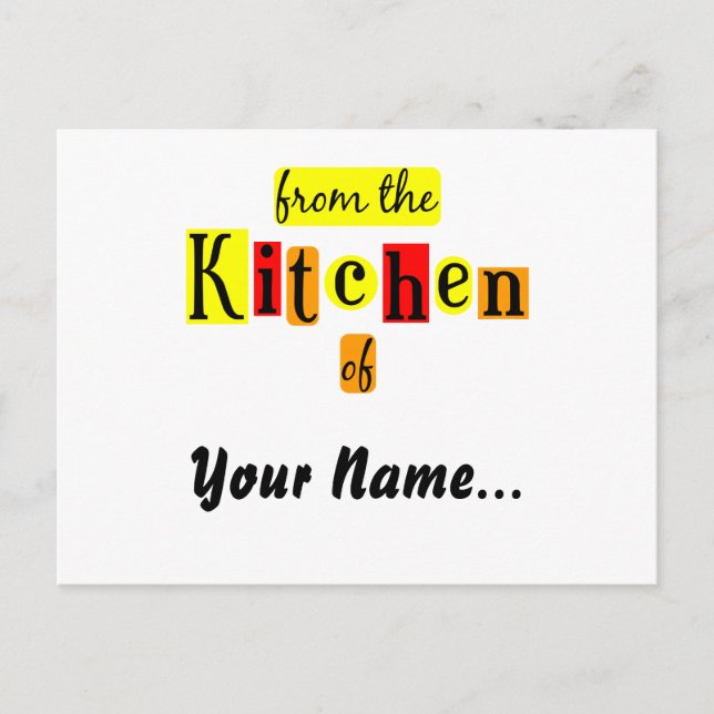 Cartão Postal Da Cozinha da Placa de Receita de Reds Retroativas (Frente)