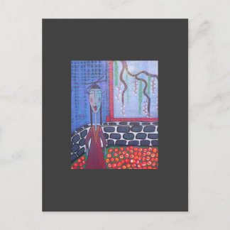 cartão postal da dama de chá japonesa