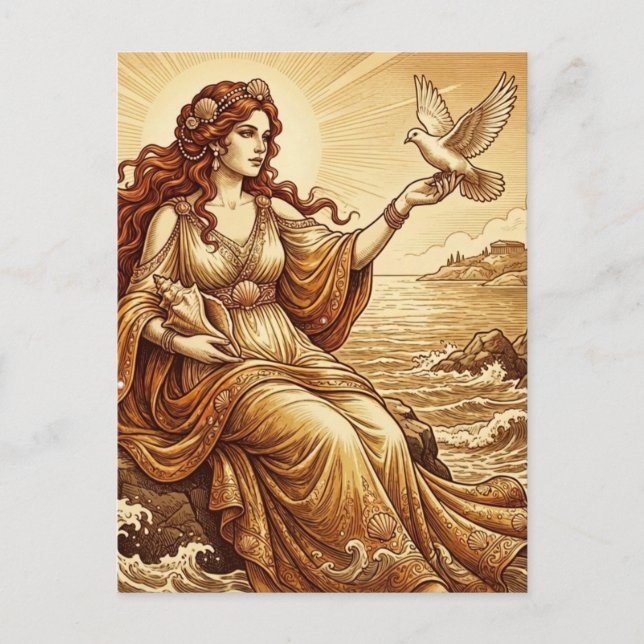 Cartão postal da deusa grega Afrodite (Frente)