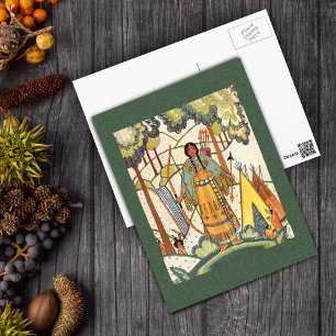 Cartão Postal da Donzela Nativa Americana