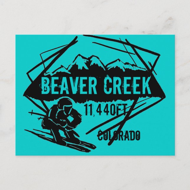Cartão postal da elevação do esqui Beaver Creek Co (Frente)