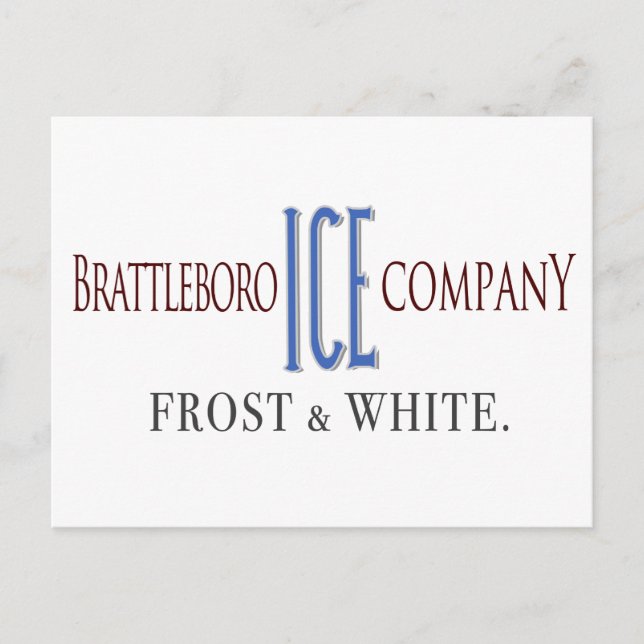 Cartão postal da empresa Brattleboro Ice (Frente)