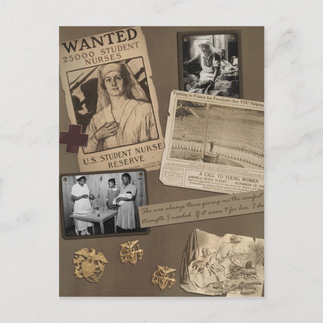 Cartão postal da enfermeira Vintage (Frente)