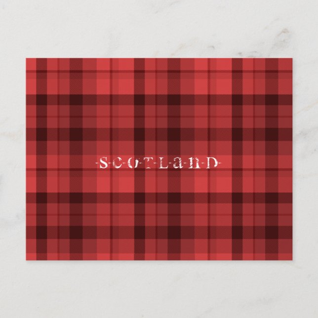 Cartão postal da Escócia Tartan (Frente)