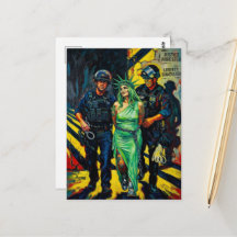 Cartão postal da Estátua da Liberdade Presa