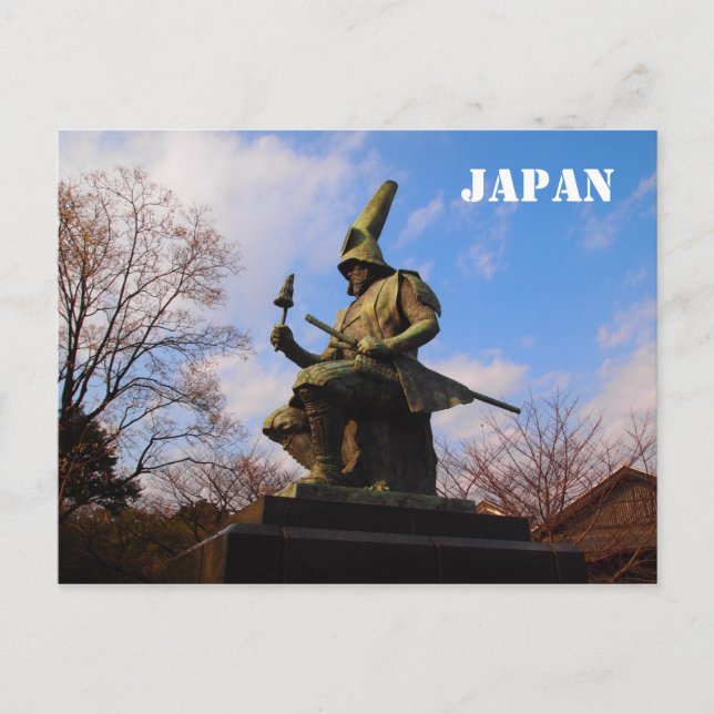 Cartão postal da estátua do samurai japonês (Frente)