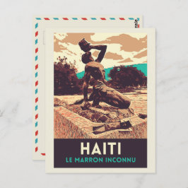 Cartão postal da estátua inconnu Haiti Marron