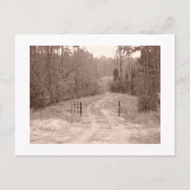cartão postal da estrada do país antigo (Frente)