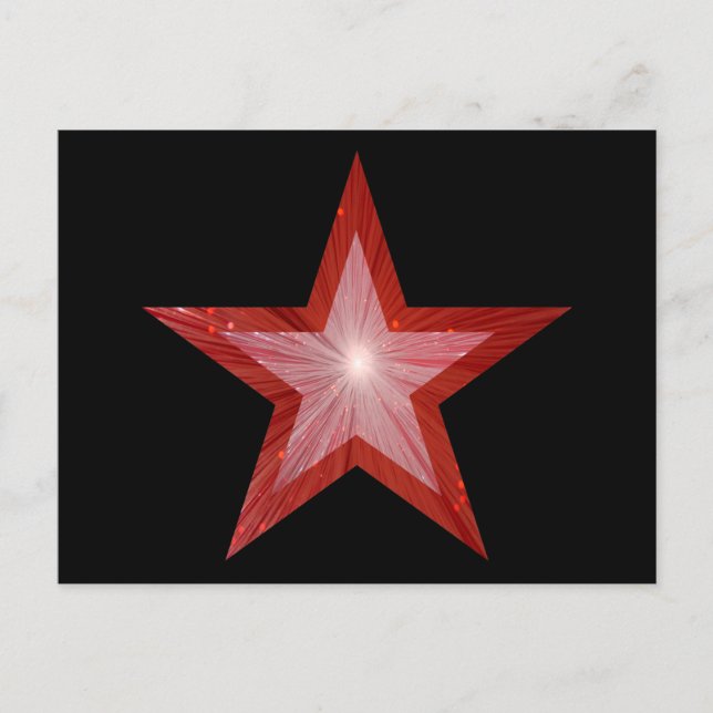 Cartão postal da Estrela Vermelha preto (Frente)