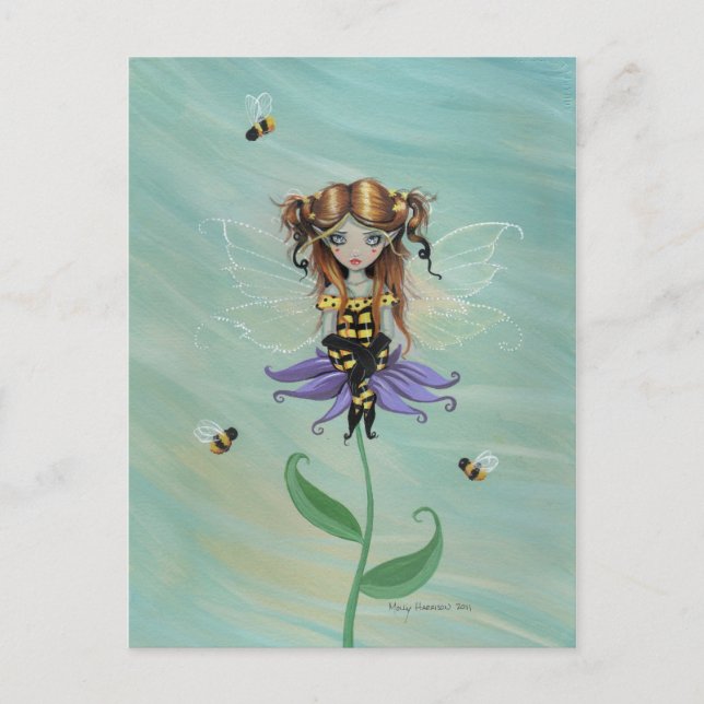 Cartão Postal da Fada Abelha Bumble Fofa (Frente)