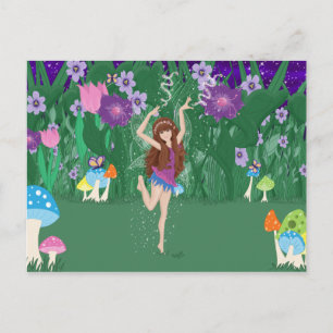 Cartão postal da Fada Flor Dançarina Jen