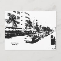 Cartão postal da faixa na praia sul, miami