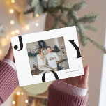 Cartão postal da família de fotos de Natal Black J<br><div class="desc">Alegria Negra da Família de Fotos de Natal</div>