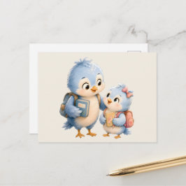 Cartão postal da Família do Pássaro Azul