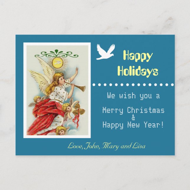 Cartão postal da família Happy Holidays (Frente)