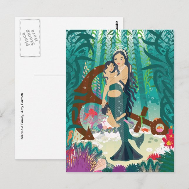 Cartão postal da família Mermaid (Frente/Verso)