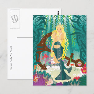 Cartão postal da Família Sereia (loiras ligeiras)