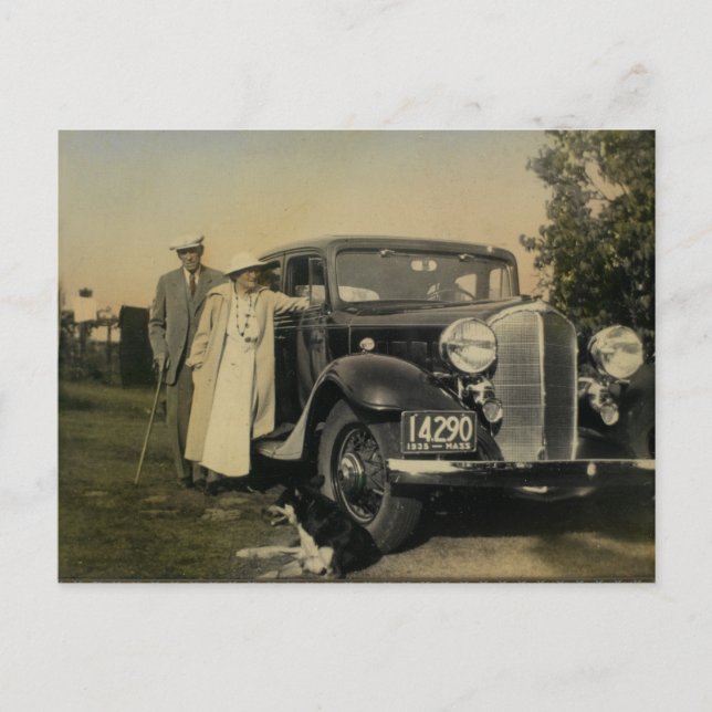 Cartão postal da família Vintage American (Frente)