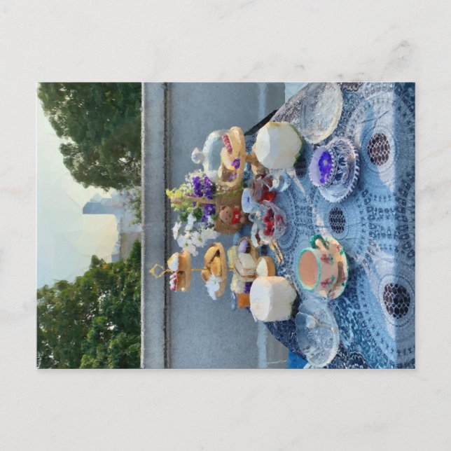 cartão postal da festa de chá (Frente)