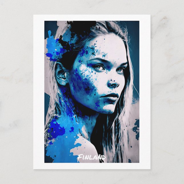Cartão postal da Finlândia - Retrato - Mundo das M (Frente)
