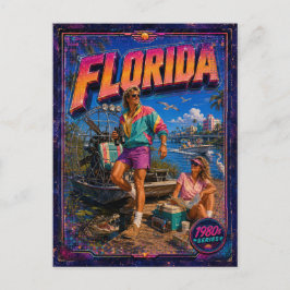 Cartão postal da Flórida dos anos 80 Retro